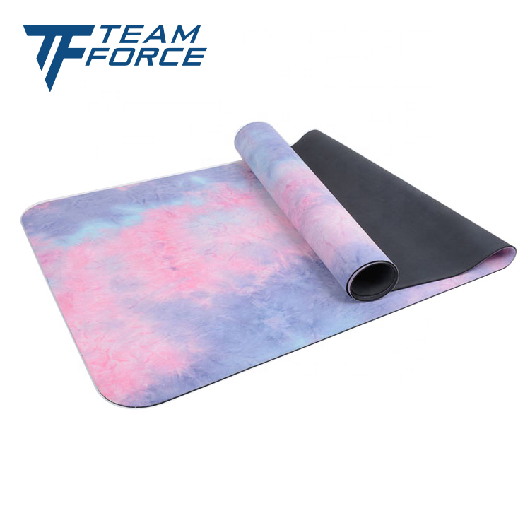 Anti Slip Foldable Organic Natural Rubber Suede Microfiber Yoga Mat